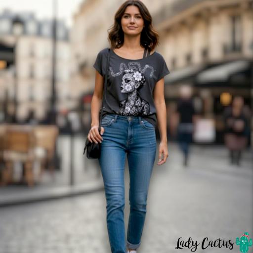 Camiseta Baby negro desgastado de LASAL [2]