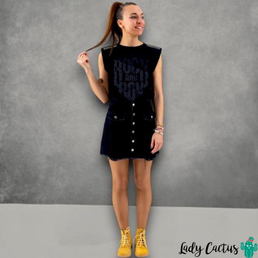 Camiseta de mujer Lasal BLACK ROCK negro | Lady Cactus | Edición limitada