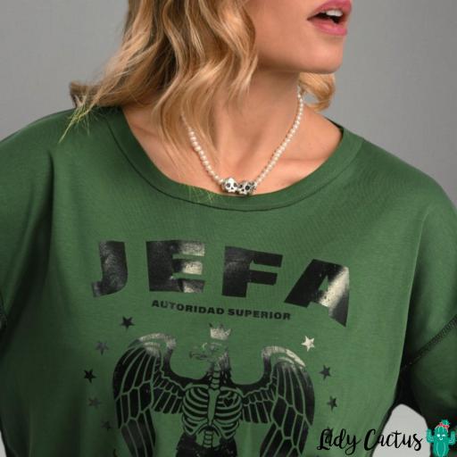 Camiseta Jefa Verde Aire Retro [0]