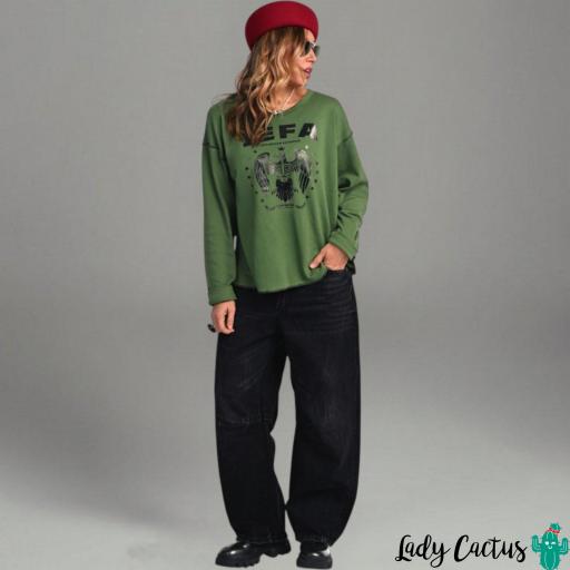 Camiseta Jefa Verde Aire Retro [1]