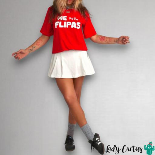 Camiseta Unisex "Me Flipas" Roja de Aire Retro [4]