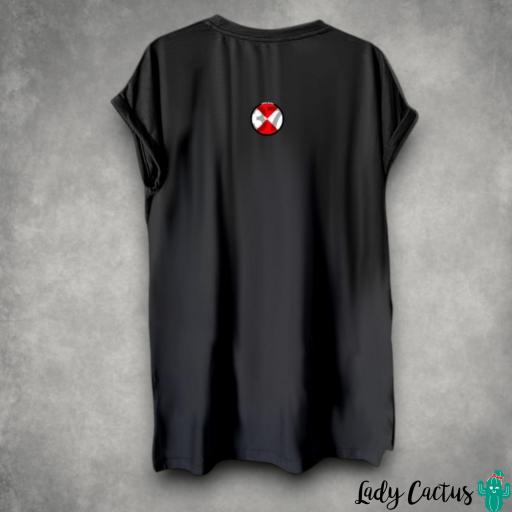 Camiseta de mujer Lasal larga RESET negro desgastado | Lady Cactus | Edición limitada [1]
