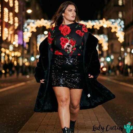 Camiseta Rosas y Calaveras Negra Aire Retro [4]