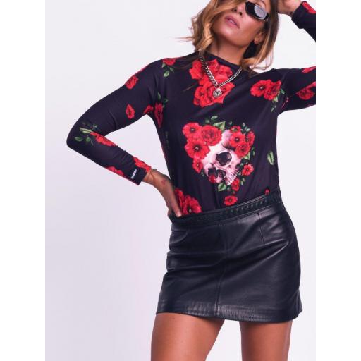 Camiseta Rosas y Calaveras de Aire Retro [2]