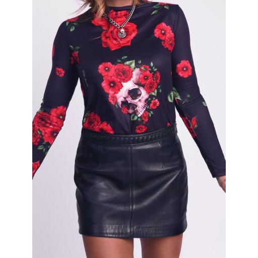 Camiseta Rosas y Calaveras de Aire Retro [4]