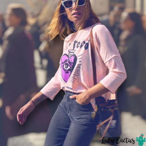 Camiseta Salvaje de Corazón Rosa Aire Retro [5]