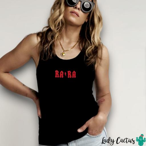 Camiseta Tirantes Rara Negra Aire Retro