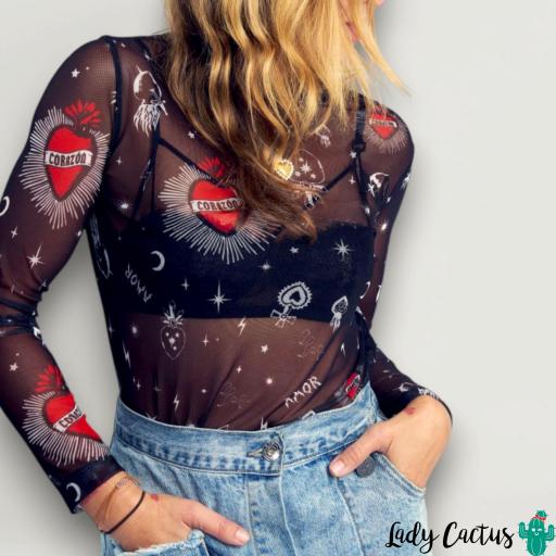 Camiseta Tul Corazones Aire Retro [0]