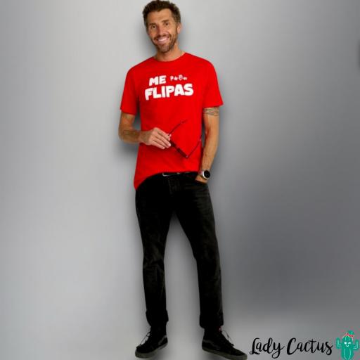 Camiseta Unisex "Me Flipas" Roja de Aire Retro [1]