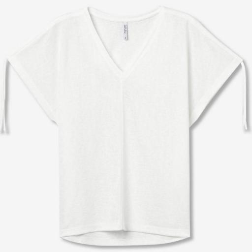 Camiseta Blanca con Frunces en las Mangas - Tiffosi [4]