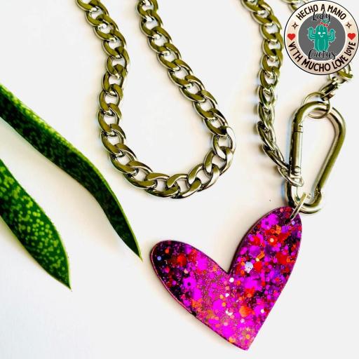 Collar Corazón Lila Brilli - Encanto y Brillo Artesanal