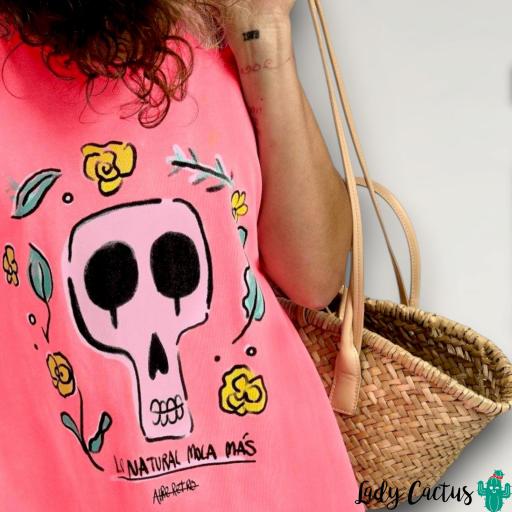 Vestido Skater Lo Natural Rosa Flúor Aire Retro [3]