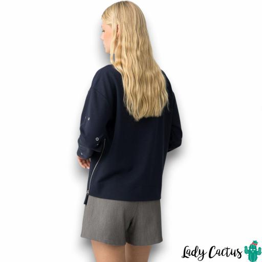 Sudadera East de Tiffosi azul oscuro con cremalleras laterales [2]