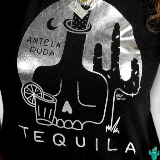 Camiseta "Tequila" Organza Negra de Aire Retro [4]