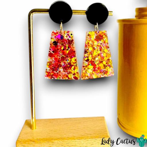 Pendientes Itzá Brillo Anaranjado Lady Cactus