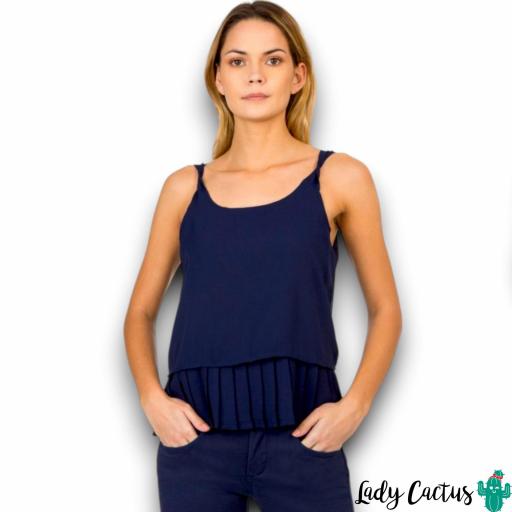 Blusa Azul Marino JOE con Tirante Ancho de Tiffosi