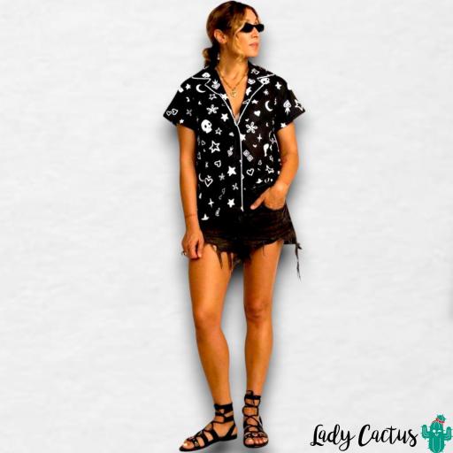 Camisa negra "Bandana" de Aire Retro [3]