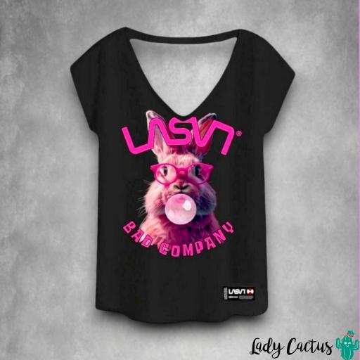 Camiseta Rabbit Negro Desgastado de LASAL [2]