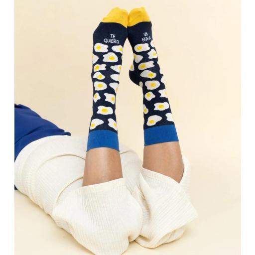 Calcetines "Te quiero un huevo" Blue - low impact [4]