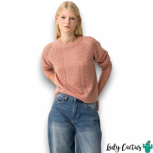 Jersey Alma de Tiffosi en punto calado color Canyon Rose [0]