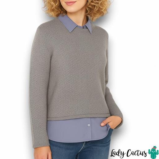 Jersey Maxi con sobrecamisa gris y azul – Tiffosi [4]