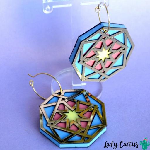 Pendientes Mosaico Azul de Lady Cactus [2]
