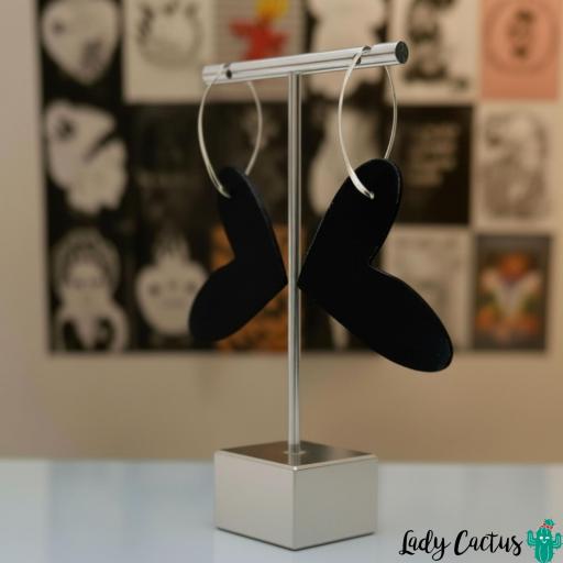 Pendientes Corazón Negro Lady Cactus [2]