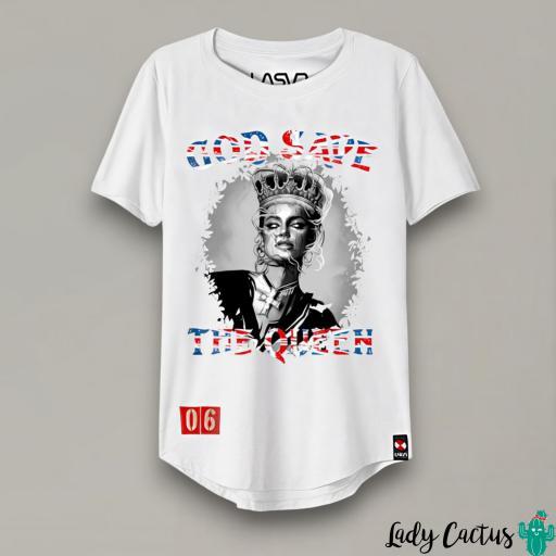 Camiseta de mujer Lasal básica QUEEN Blanca | Lady Cactus | Edición limitada [1]