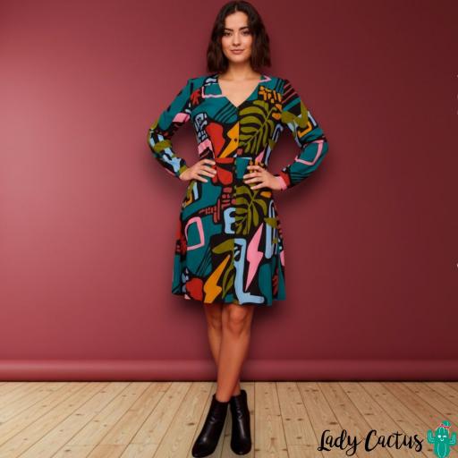 Vestido Corto Eucalipto Multicolor de Smile [6]