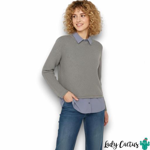 Jersey Maxi con sobrecamisa gris y azul – Tiffosi [3]