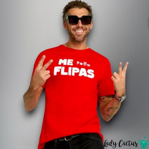 Camiseta Unisex "Me Flipas" Roja de Aire Retro [3]