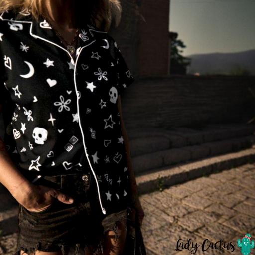 Camisa negra "Bandana" de Aire Retro [1]