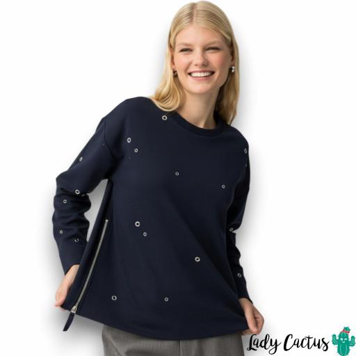 Sudadera East de Tiffosi azul oscuro con cremalleras laterales [4]