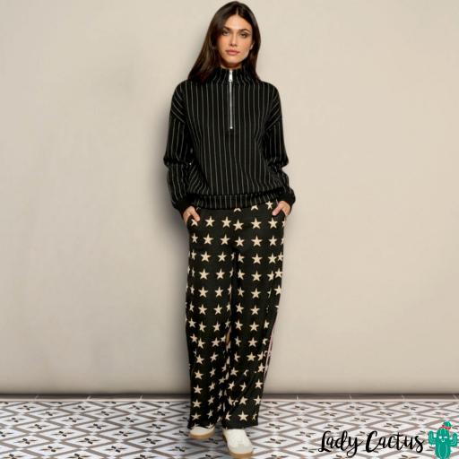 Pantalones Estrella de Minueto negros wide leg [1]