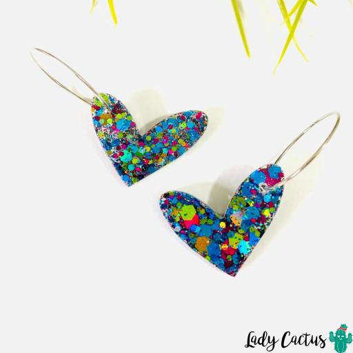 Pendientes Corazón Azul Brilli Lady Cactus [1]