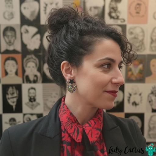 Pendientes Corazón Brillo Multicolor Lady Cactus [2]