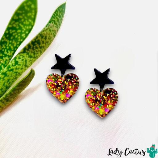 pendientes-corazón-estrella-brillo-lady-cactus