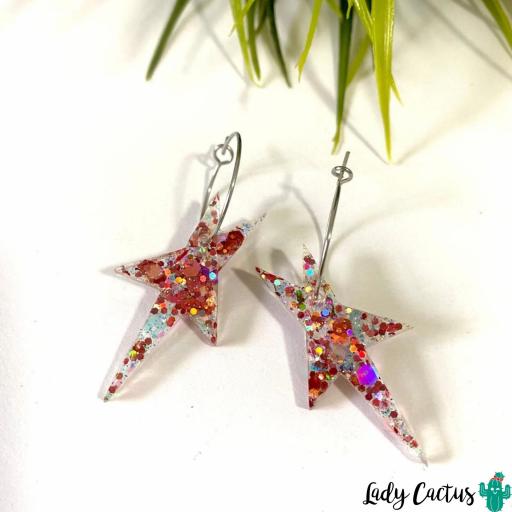 Pendientes Estrella brilli  fantasia de Lady Cactus