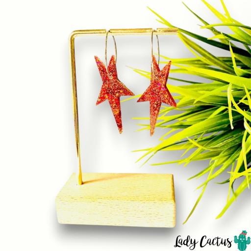 Pendientes Estrella Brillo Naranja Lady Cactus [3]
