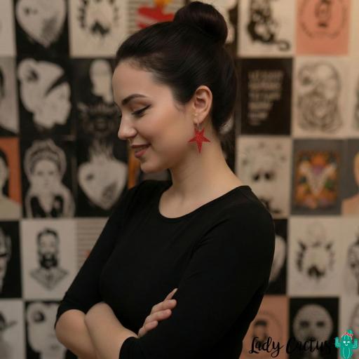 Pendientes Estrella Brillo Naranja Lady Cactus [1]