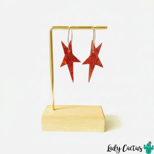 Pendientes Estrella Brillo Naranja Lady Cactus [2]
