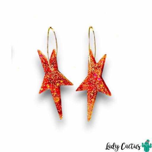 Pendientes Estrella Brillo Naranja Lady Cactus [4]