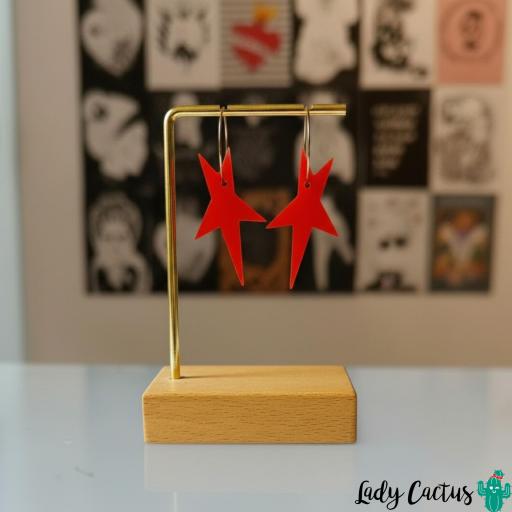 Pendientes Estrella Roja Flamígera Lady Cactus