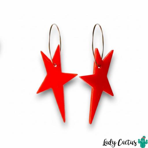 Pendientes Estrella Roja Flamígera Lady Cactus [5]