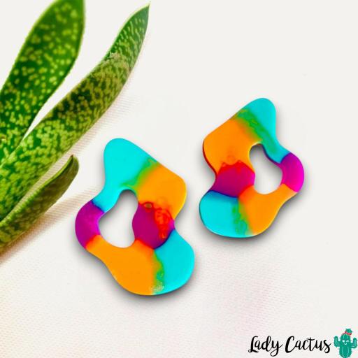 Pendientes Ondulados Viriocolor de Lady Cactus [1]