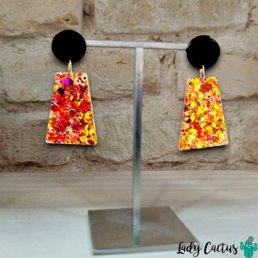 Pendientes Itzá Brillo Anaranjado Lady Cactus [3]
