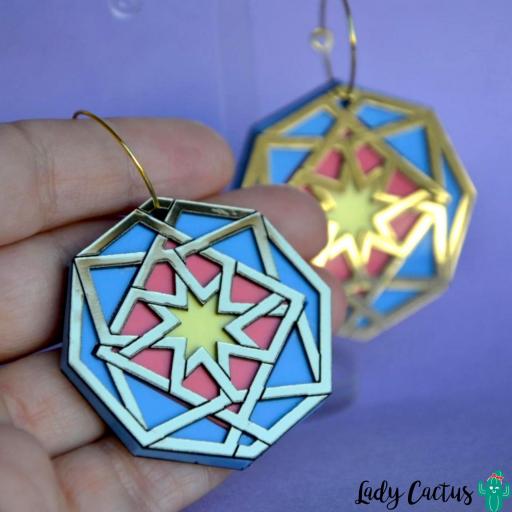 Pendientes Mosaico Azul de Lady Cactus [0]
