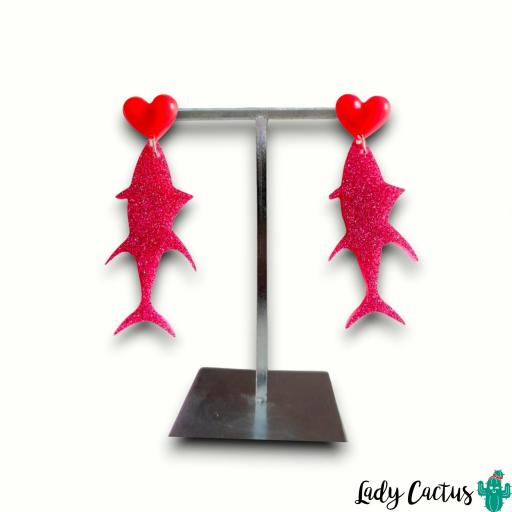 Pendientes Pez Amor Rosa Lady Cactus [2]