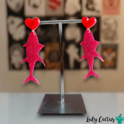 Pendientes Pez Amor Rosa Lady Cactus