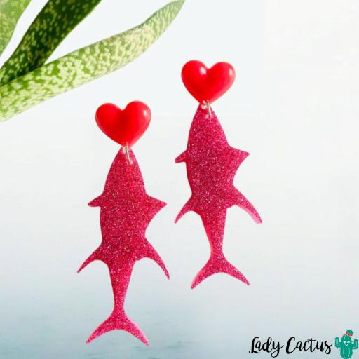 Pendientes Pez Amor Rosa Lady Cactus [1]